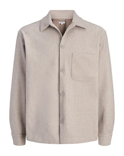 Jack & Jones - JJERegent Overshirt - Oatmeal